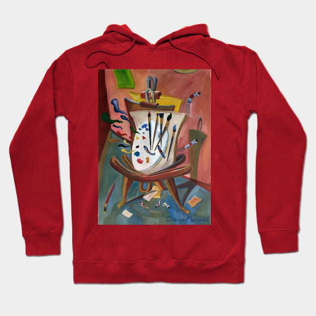 Painter's easel Hoodie by diegomanuel